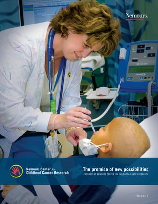 The promise of new possibilities
PROGRESS AT NEMOURS CENTER FOR CHILDHOOD CANCER RESEARCH
VOLUME 1
 