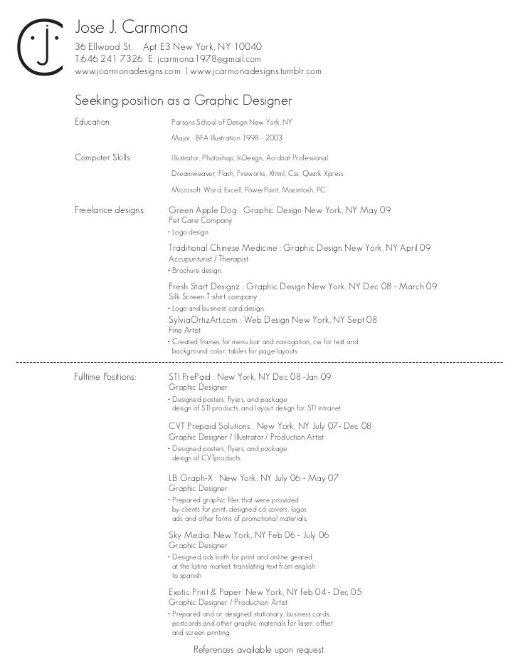graphic design resume pdf