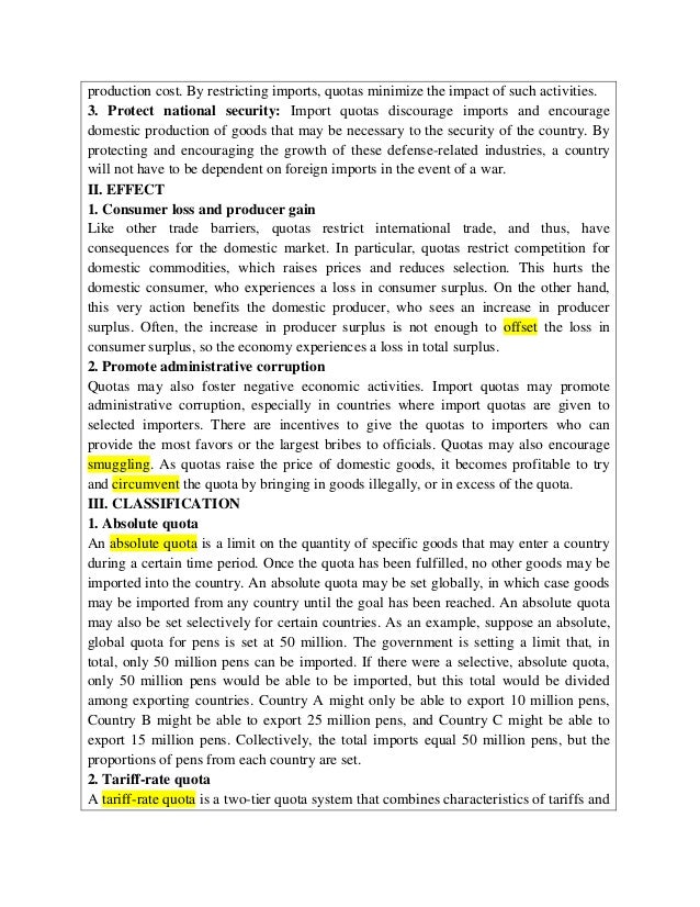 Ngọc Chau Import Quota