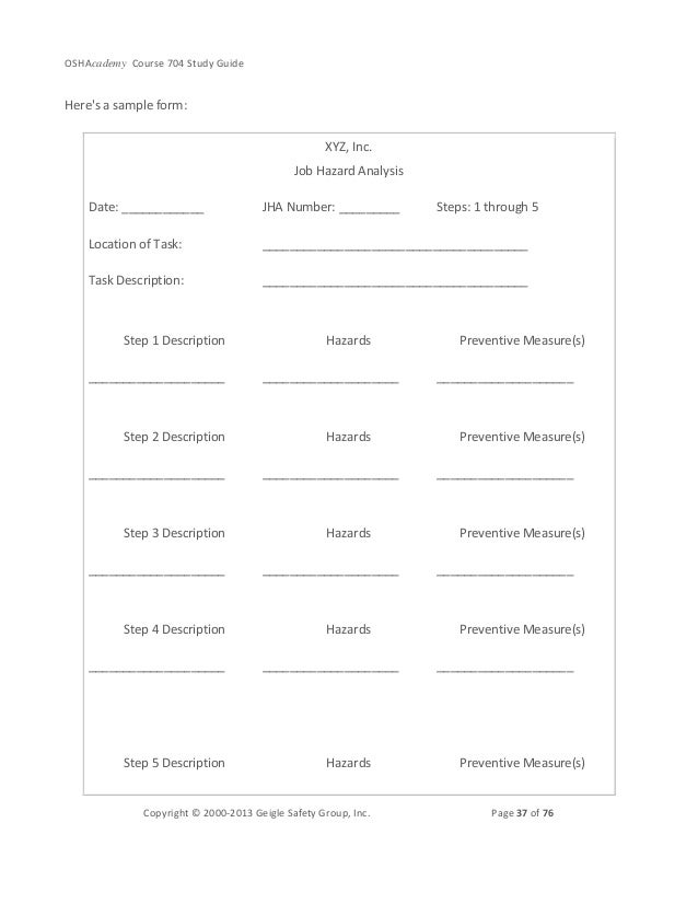 Image Result For Job Hazard Form