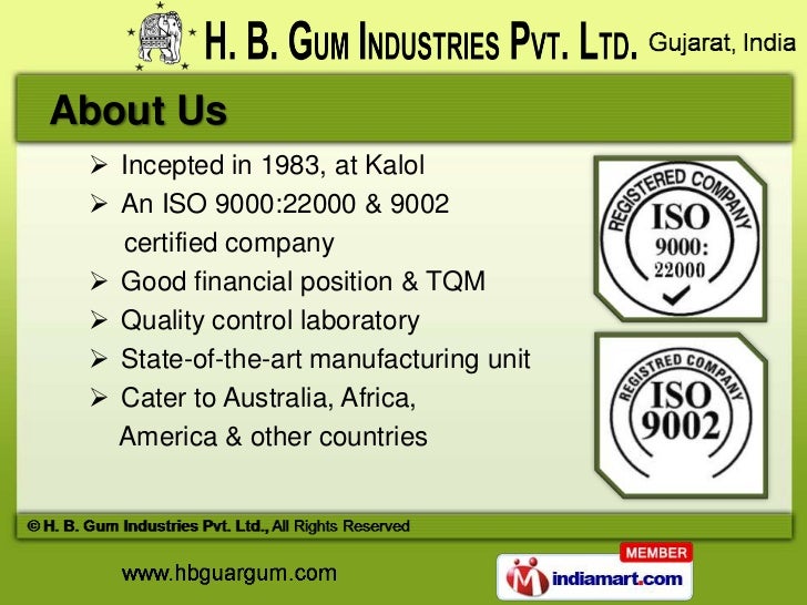 H. B. Gum Industries Private Limited Gujarat India
