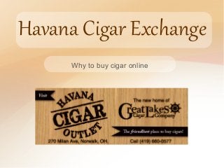 Havana Cigar Exchange
Why to buy cigar online
 