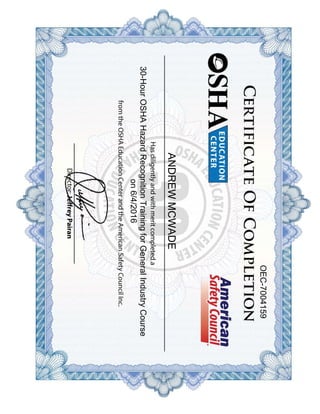 OSHA 30 HR Course | PDF