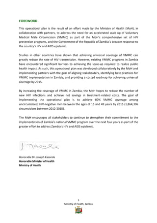 Vmmc Work Plan Example Zambia VMMC Operational plan | PDF