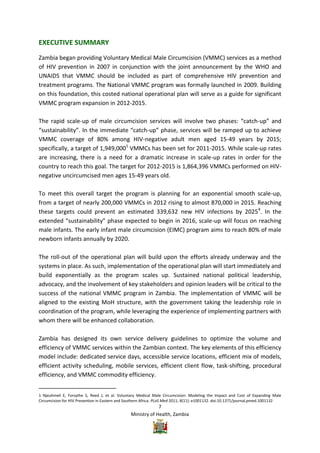 Vmmc Work Plan Example Zambia VMMC Operational plan | PDF