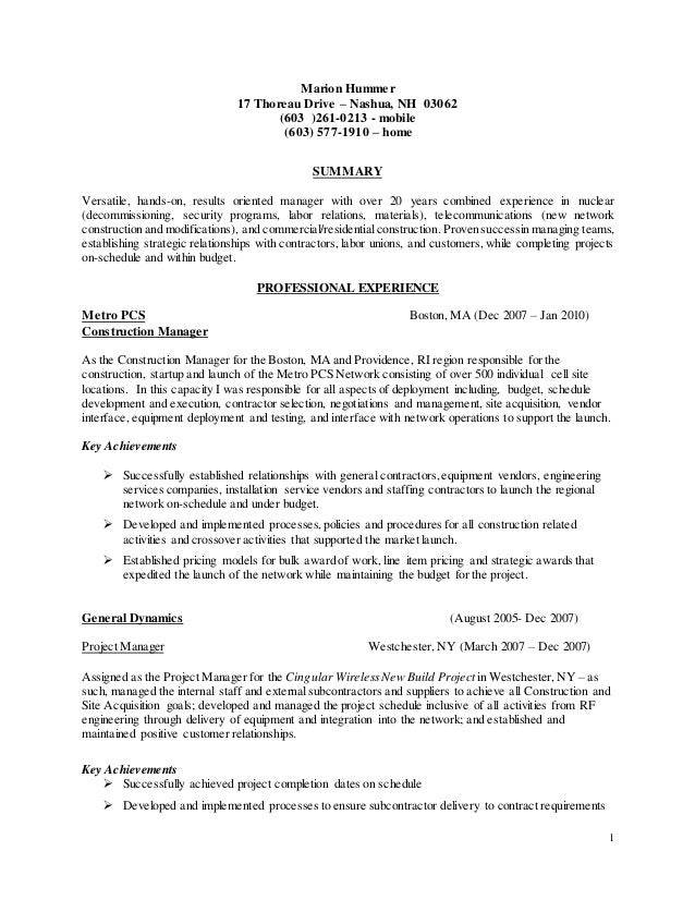 marion hummer resume 2016