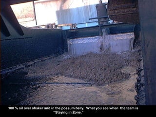 100 % oil over shaker and in the possum belly. What you see when the team is
“Staying in Zone.”
 