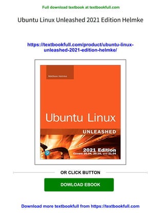 Ubuntu Unleashed Instant download Ubuntu Linux Unleashed 2021 Edition Helmke pdf all ...