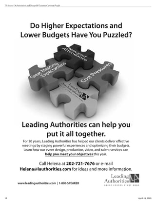 12 April 24, 2009
The Source OnAssociationAndNonprofitExecutiveCareers&People
 