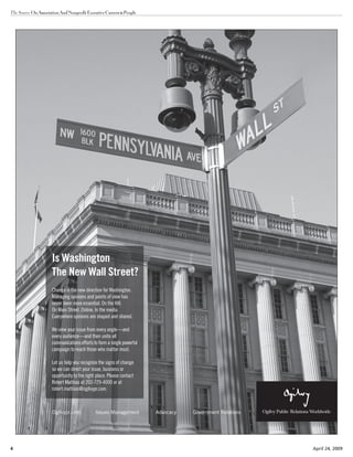 4 April 24, 2009
The Source OnAssociationAndNonprofitExecutiveCareers&People
 