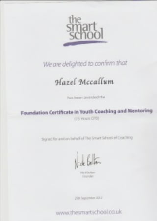 Youth Coachng Certificate