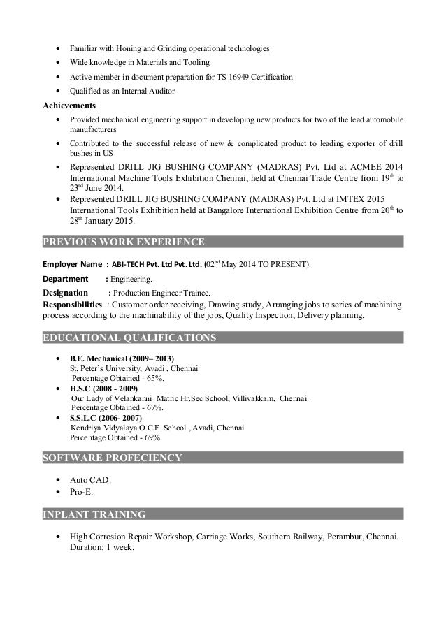 professional resume with image