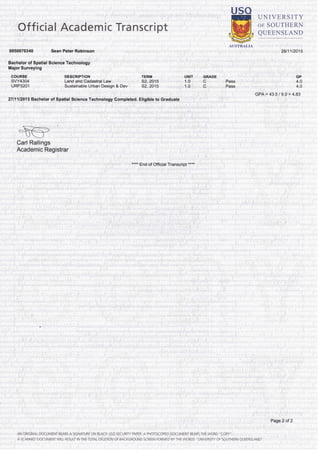 BSST Official Transcript Sean | PDF