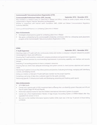 Lusungu Mkandawire CV
