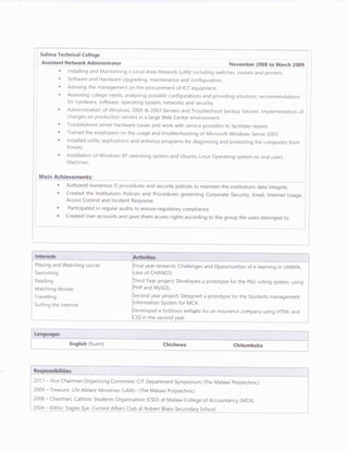 Lusungu Mkandawire CV