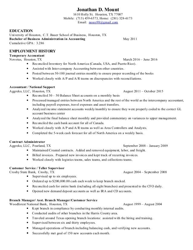Accounting Resume