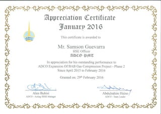 ADCO certificate 2