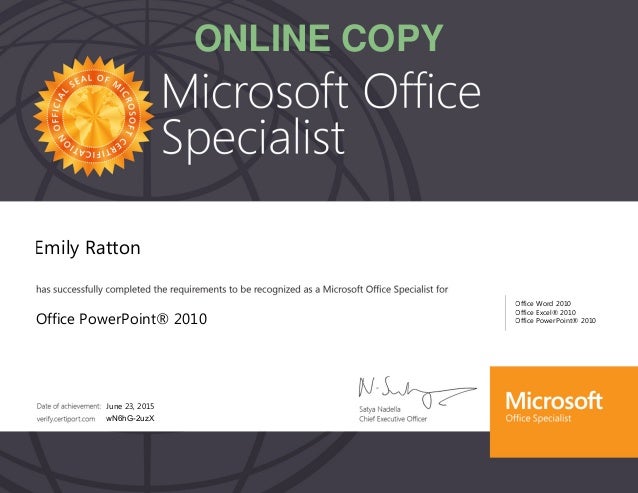 microsoft powerpoint certification