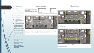  Table of contents
 Brief
 Site Analysis
 Historical Background
 Geotechnical Survey
 Local Facilities
 Local Materials
 Architectural
Precedent - Xavier
Bohl
 Brighton Marina Villas
• Aesthetic View Hand-
sketches Development
• Ground Floor of the Villas
• Elevations of the Villas
• Sections and Structural
Plan of the Villas
• Details of the Villas
• 3D Rendered External
View of the Villas
• Passive Cooling System
for the Villas
• Heat Exchange System
of the Villas
• Study of Approved
Document B – Fire Safety
of the Villas
 