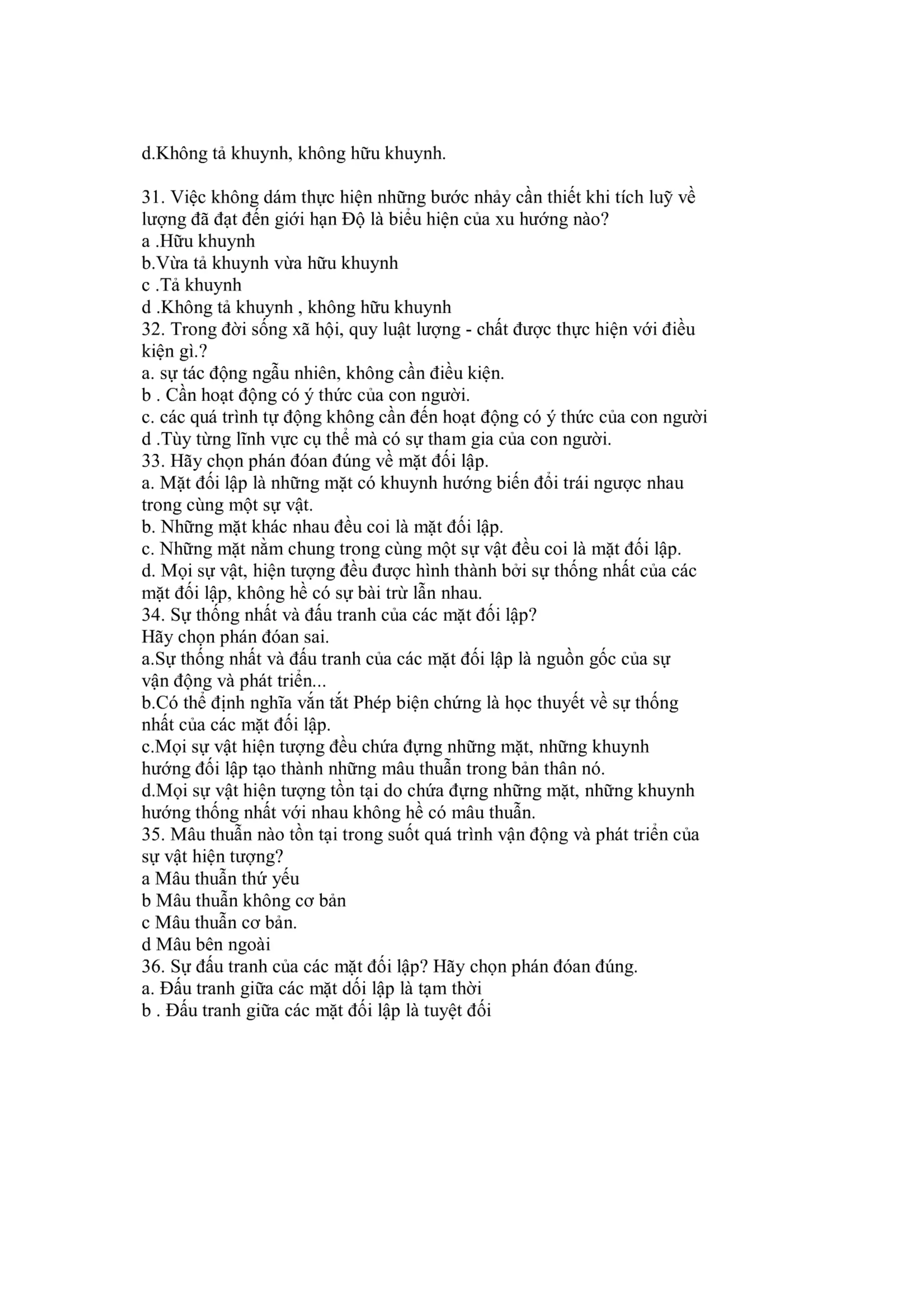 70 câu trắc nghiệm Triết Học - Mác Lê Nin