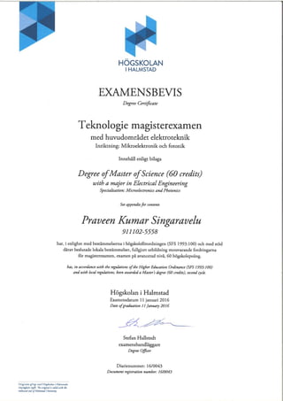 Master's Degree Certificate | PDF