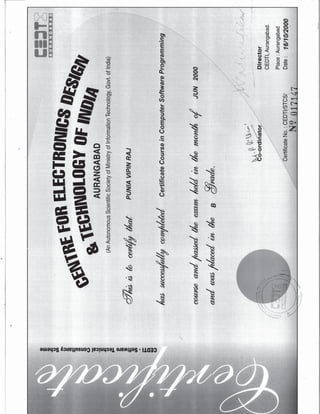 Computer software programming certificate