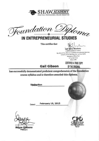Diploma in Entrepreneurial Studies