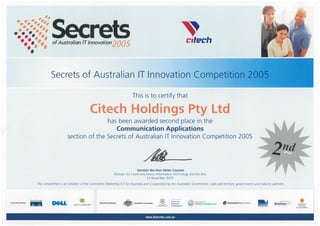 IT Secrets Communications Award 2005