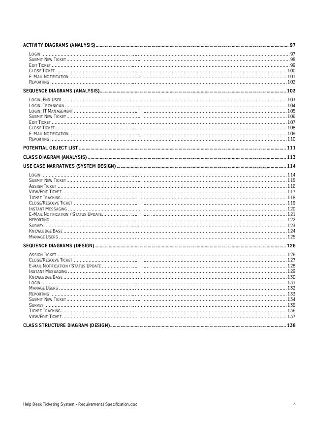 Help Desk Ticketing System Requirements Specification