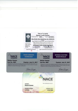 NACE & ASME-NBIC Active Commissions
