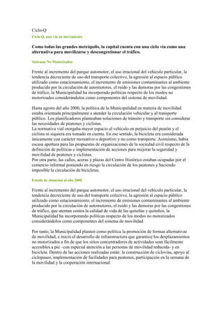 70 Km De CiclovíAs Para Quito