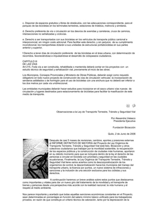 70 Km De CiclovíAs Para Quito