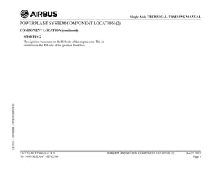 POWERPLANT SYSTEM COMPONENT LOCATION (2)
COMPONENT LOCATION (continued)
STARTING
Two ignition boxes are on the RH side of the engine core. The air
starter is on the RH side of the gearbox front face.
T1+T2 (IAE V2500) (Lvl 2&3)
70 - POWER PLANT IAE V2500
POWERPLANT SYSTEM COMPONENT LOCATION (2) Jun 22, 2015
Page 8
Single Aisle TECHNICAL TRAINING MANUAL
UJC15251
-
U04T0MM0
-
UM70C1COMPLOC02
 
