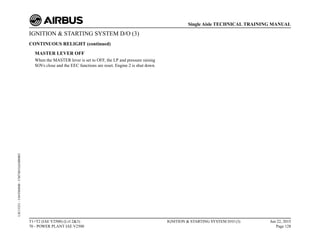 IGNITION & STARTING SYSTEM D/O (3)
CONTINUOUS RELIGHT (continued)
MASTER LEVER OFF
When the MASTER lever is set to OFF, the LP and pressure raising
SOVs close and the EEC functions are reset. Engine 2 is shut down.
T1+T2 (IAE V2500) (Lvl 2&3)
70 - POWER PLANT IAE V2500
IGNITION & STARTING SYSTEM D/O (3) Jun 22, 2015
Page 128
Single Aisle TECHNICAL TRAINING MANUAL
UJC15251
-
U04T0MM0
-
UM74D1IAE000003
 