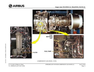COMPONENT LOCATION - FUEL
T1+T2 (IAE V2500) (Lvl 2&3)
70 - POWER PLANT IAE V2500
POWERPLANT SYSTEM COMPONENT LOCATION (2) Jun 22, 2015
Page 11
Single Aisle TECHNICAL TRAINING MANUAL
UJC15251
-
U04T0MM0
-
UM70C1COMPLOC02
 