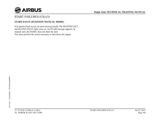 START FAILURES (US) (3)
START FAULT (IGNITION MANUAL MODE)
If an ignition fault occurs, an aural warning sounds. The MASTER CAUT
and the ENG FAULT light come on. An ECAM message appears. In
manual start, the FADEC does not abort the start.
You must perform the action necessary to shut down the engine.
T1+T2 (IAE V2500) (Lvl 2&3)
70 - POWER PLANT IAE V2500
START FAILURES (US) (3) Jun 22, 2015
Page 184
Single Aisle TECHNICAL TRAINING MANUAL
UJC15251
-
U04T0MM0
-
UM74D2IAE000004
 