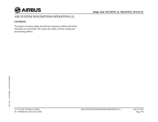 AIR SYSTEM DESCRIPTION/OPERATION (3)
GENERAL
The engine air system makes sure that the compressor airflow and turbine
clearances are controlled. The system also deals with the cooling and
pressurizing airflows.
T1+T2 (IAE V2500) (Lvl 2&3)
70 - POWER PLANT IAE V2500
AIR SYSTEM DESCRIPTION/OPERATION (3) Jun 22, 2015
Page 196
Single Aisle TECHNICAL TRAINING MANUAL
UJC15251
-
U04T0MM0
-
UM75P1IAE000002
 