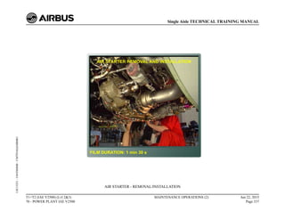 AIR STARTER - REMOVAL/INSTALLATION
T1+T2 (IAE V2500) (Lvl 2&3)
70 - POWER PLANT IAE V2500
MAINTENANCE OPERATIONS (2) Jun 22, 2015
Page 337
Single Aisle TECHNICAL TRAINING MANUAL
UJC15251
-
U04T0MM0
-
UM70Y6IAE000001
 