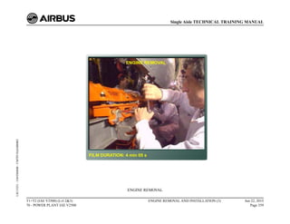 ENGINE REMOVAL
T1+T2 (IAE V2500) (Lvl 2&3)
70 - POWER PLANT IAE V2500
ENGINE REMOVAL AND INSTALLATION (3) Jun 22, 2015
Page 359
Single Aisle TECHNICAL TRAINING MANUAL
UJC15251
-
U04T0MM0
-
UM70Y5IAE000002
 