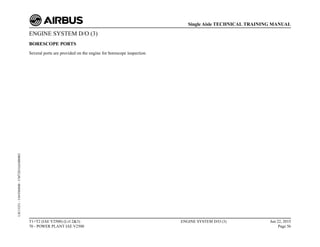 ENGINE SYSTEM D/O (3)
BORESCOPE PORTS
Several ports are provided on the engine for borescope inspection.
T1+T2 (IAE V2500) (Lvl 2&3)
70 - POWER PLANT IAE V2500
ENGINE SYSTEM D/O (3) Jun 22, 2015
Page 56
Single Aisle TECHNICAL TRAINING MANUAL
UJC15251
-
U04T0MM0
-
UM72D1IAE000002
 