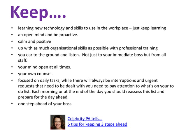 70 Quick Tips For Executive Assistants