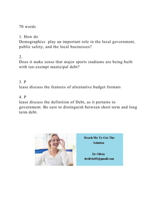 70 words1. How do Demographics play an important role in the .docx