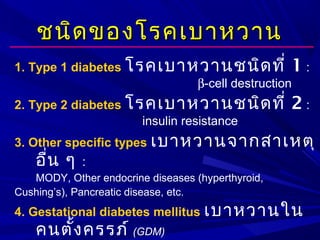 ความรู้พื้นฐานเรื่องโรคเบาหวาน โดย พ.ญ. พรรณทิพย์ ตันติวงษ์