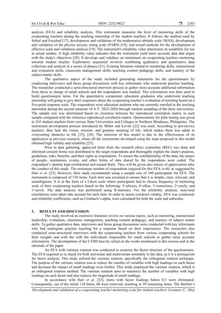 Development and validation of a cooperating teacher mentoring scale for ...
