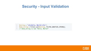 Security - Input Validation
 