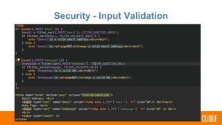 Security - Input Validation
 