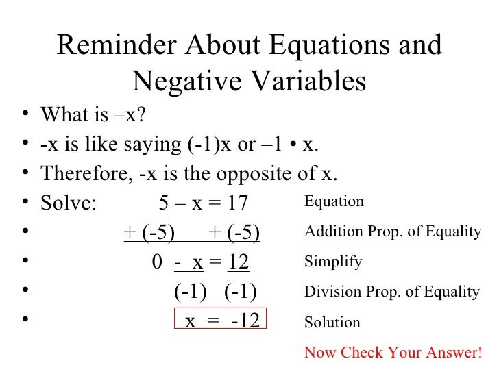 7.1 Solving Two Step Equations