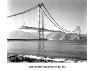 Golden Gate bridge construction, 1937
 