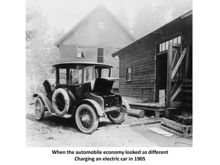 When the automobile economy looked so different
Charging an electric car in 1905
 
