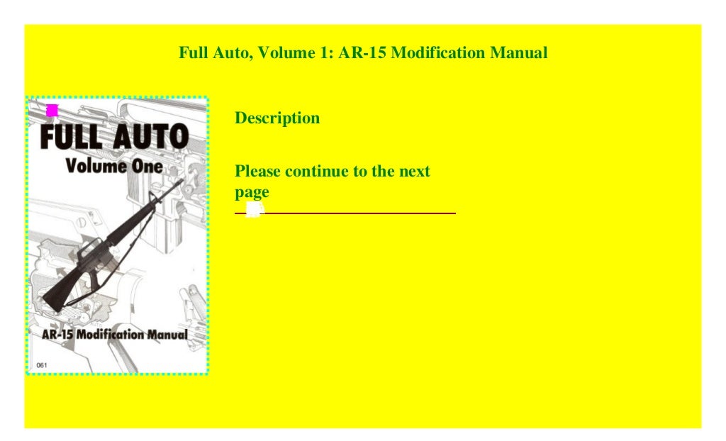 Full Auto Modification Manual by Desert Publications